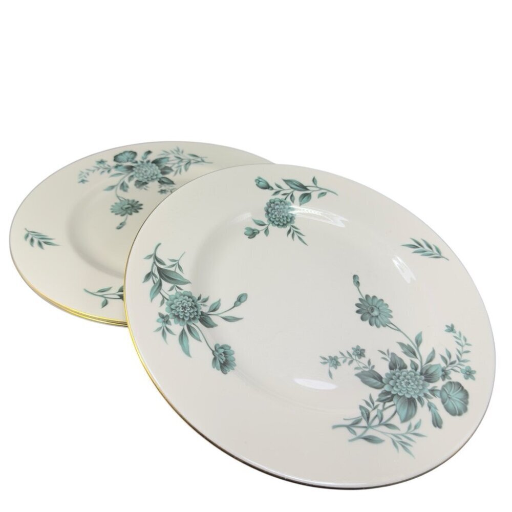 Pickard Fine Porcelain Diana Dish Plate 10in Plates Dishes USA Green Ivory Set 4